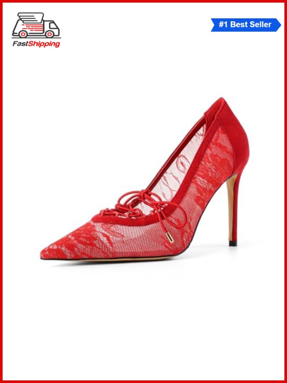 ✨ Pointed Toe Mesh High Stiletto Heels Party Evening Wedding Pumps